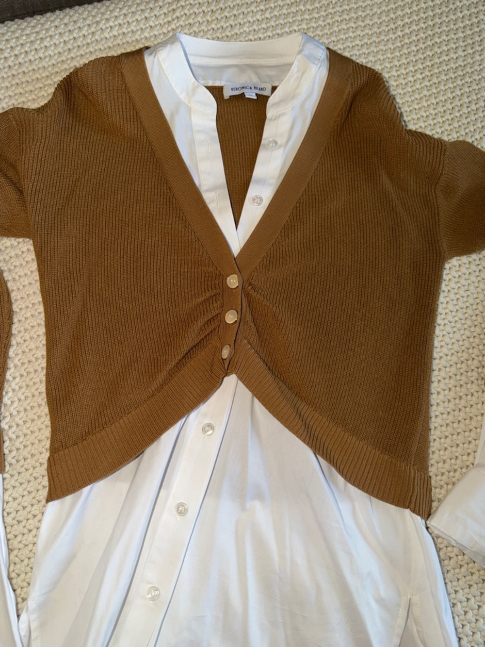 Veronica Beard Leonora’s Blouse-Camel - Picture 4 of 10